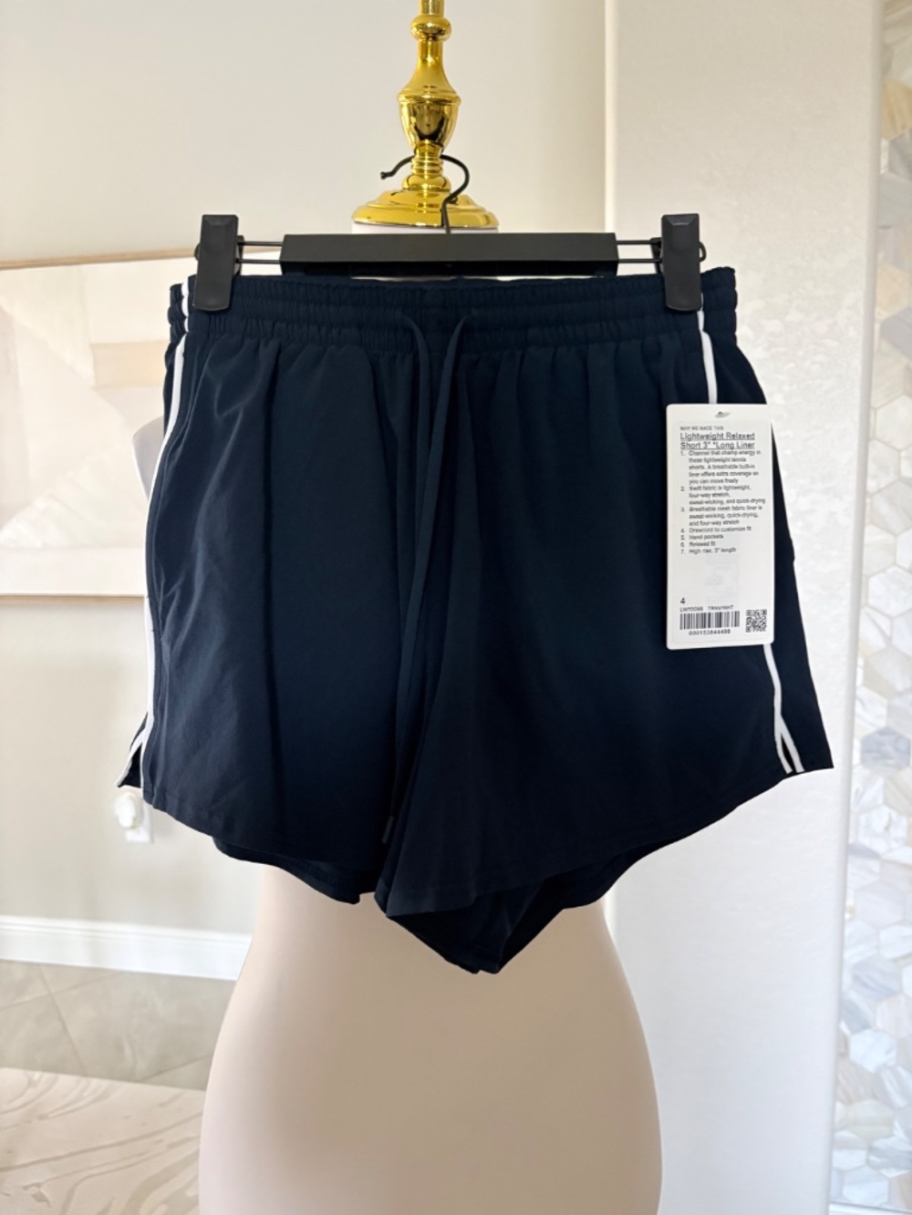 lululemon athletica Black Women's Athletic Shorts with White Trim